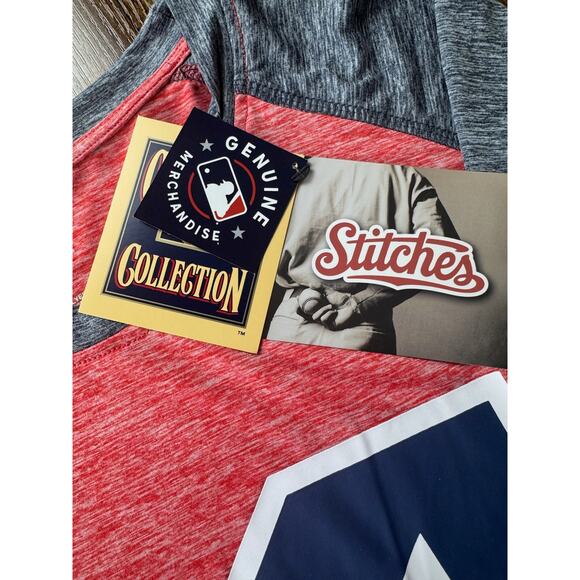 Stitches Cooperstown Collection XL Polyester MLB Heather Red Raglan Tee โ NWT - Picture 6 of 8